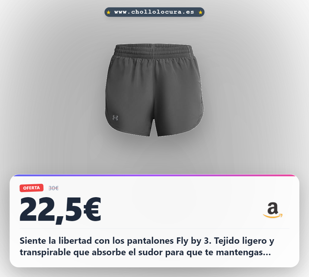 Aprovecha los pantalones cortos Under Armour Fly by 3 para mujer con tejido transpirable y secado rápido
