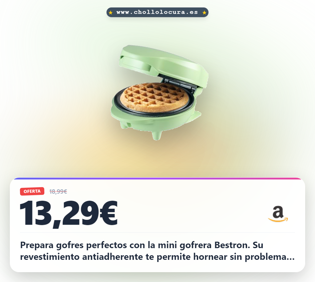 Aprovecha la mini gofrera Bestron muñeco de nieve con diseño retro para fiestas infantiles en oferta