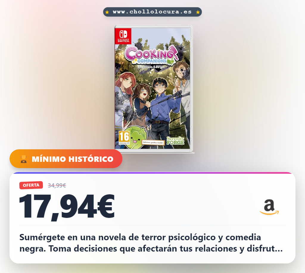 Aprovecha Cooking Companions Premium Edition Switch. Disfruta de terror psicológico, comedia negra y minijuegos Chompette.