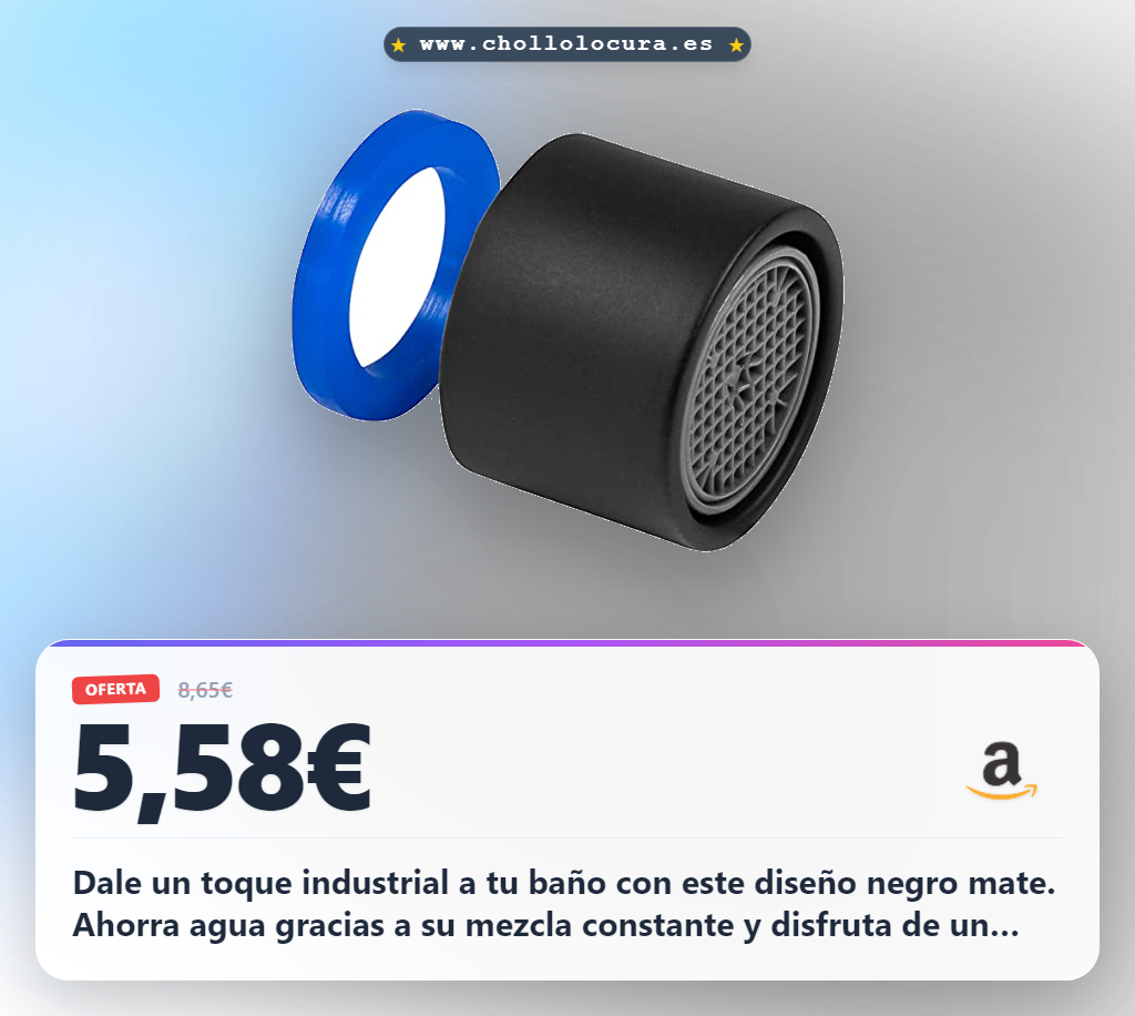 Aprovecha la boquilla mezcladora M22 negra mate y ahorra agua con filtro limpio en oferta histórica para tu baño y cocina