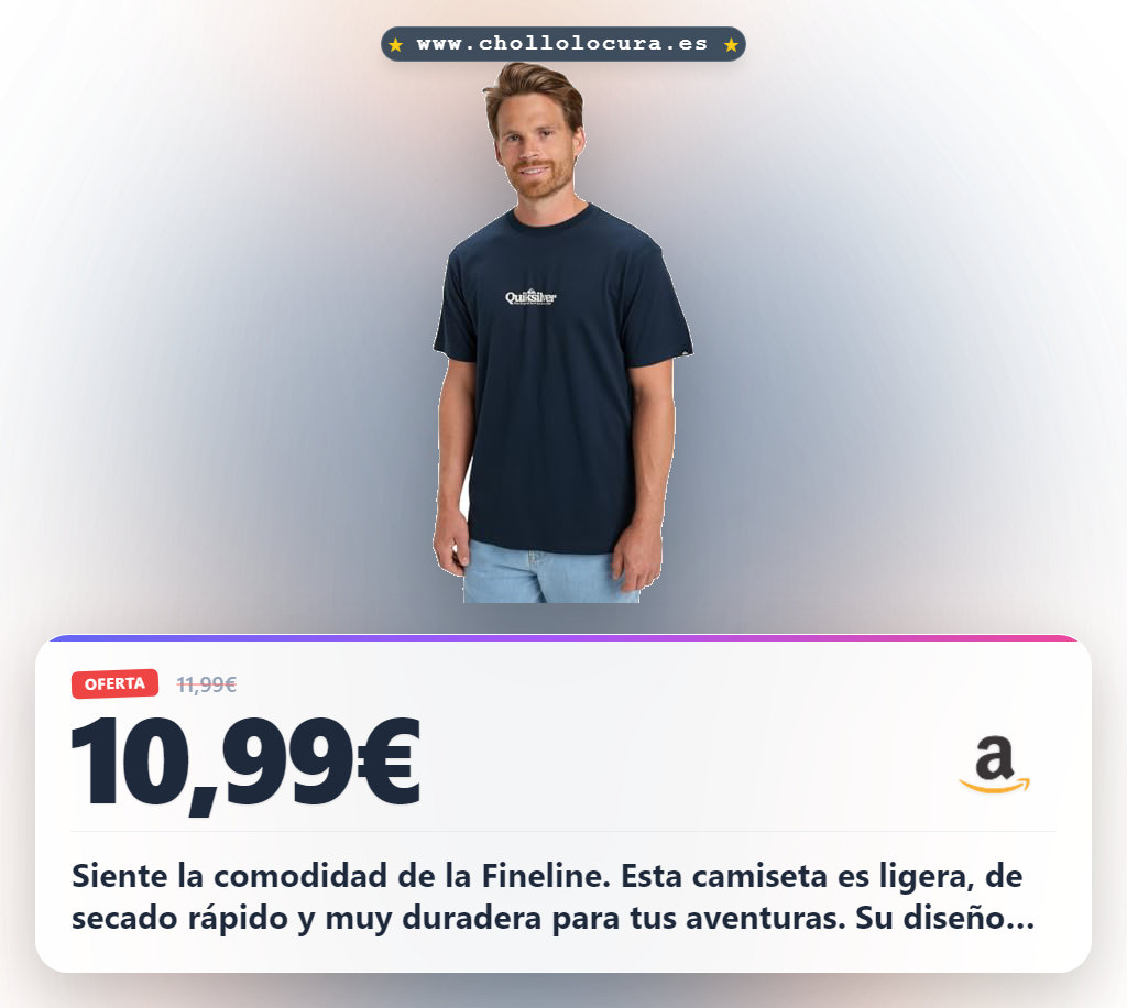 Aprovecha la camiseta Quiksilver Fineline SS para hombre de secado rápido y duradera al mejor precio