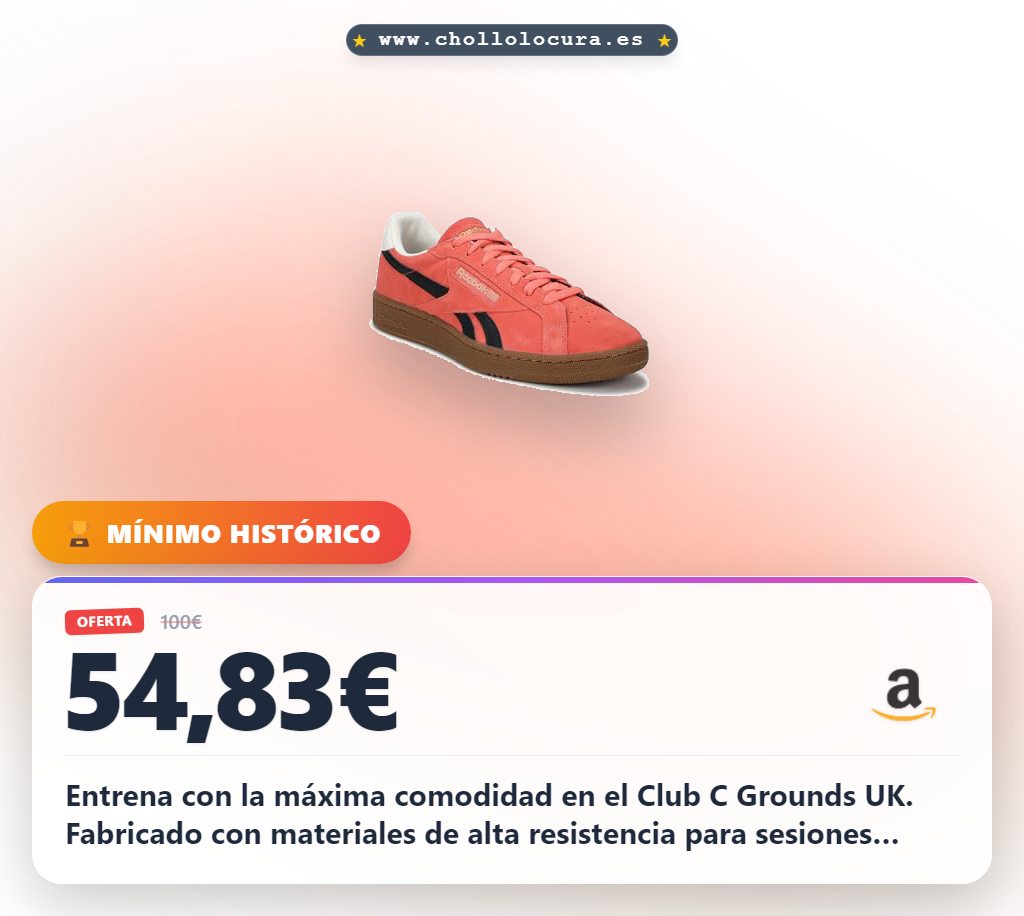 Aprovecha las zapatillas Reebok Club C Grounds UK en oferta histórica para tu entrenamiento