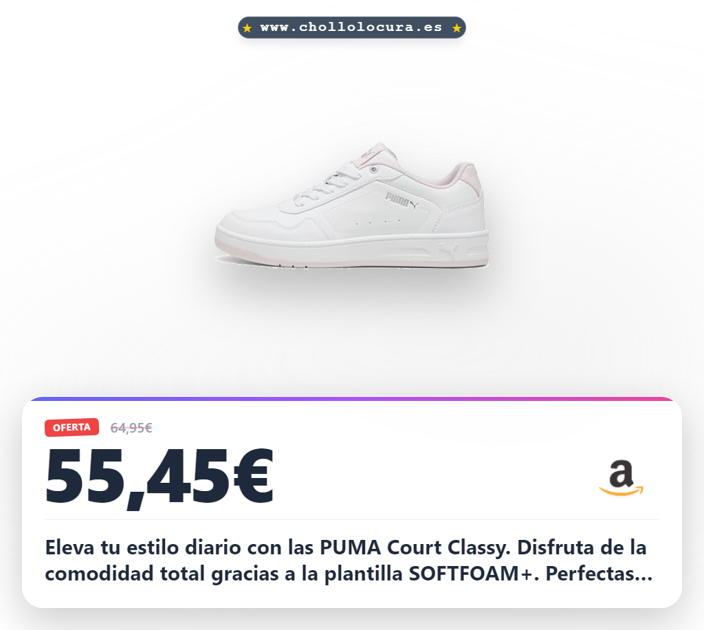 Compra Zapatillas PUMA Court Classy Mujer White/Silver 37 EU con plantilla SOFTFOAM+ al mejor precio en oferta