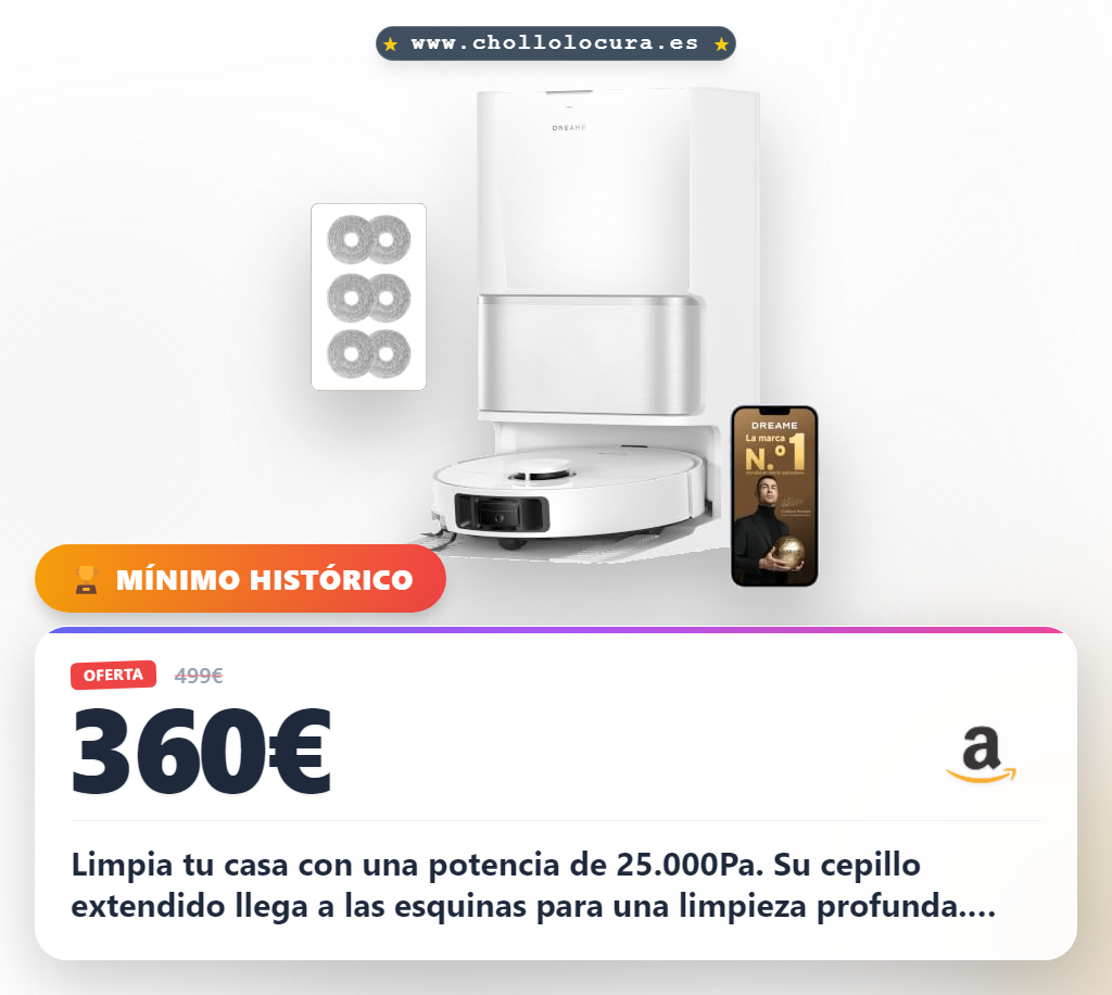 Aprovecha el Dreame L10s Ultra Gen 3 kit robot aspirador y fregasuelos con succión 25.000Pa y autolimpieza