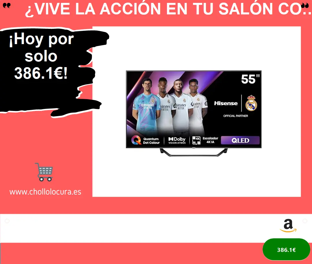 ¿Vive la Acción en tu Salón con el Televisor de Punto Cuántico Hisense 55A7NQ QLED Smart TV?