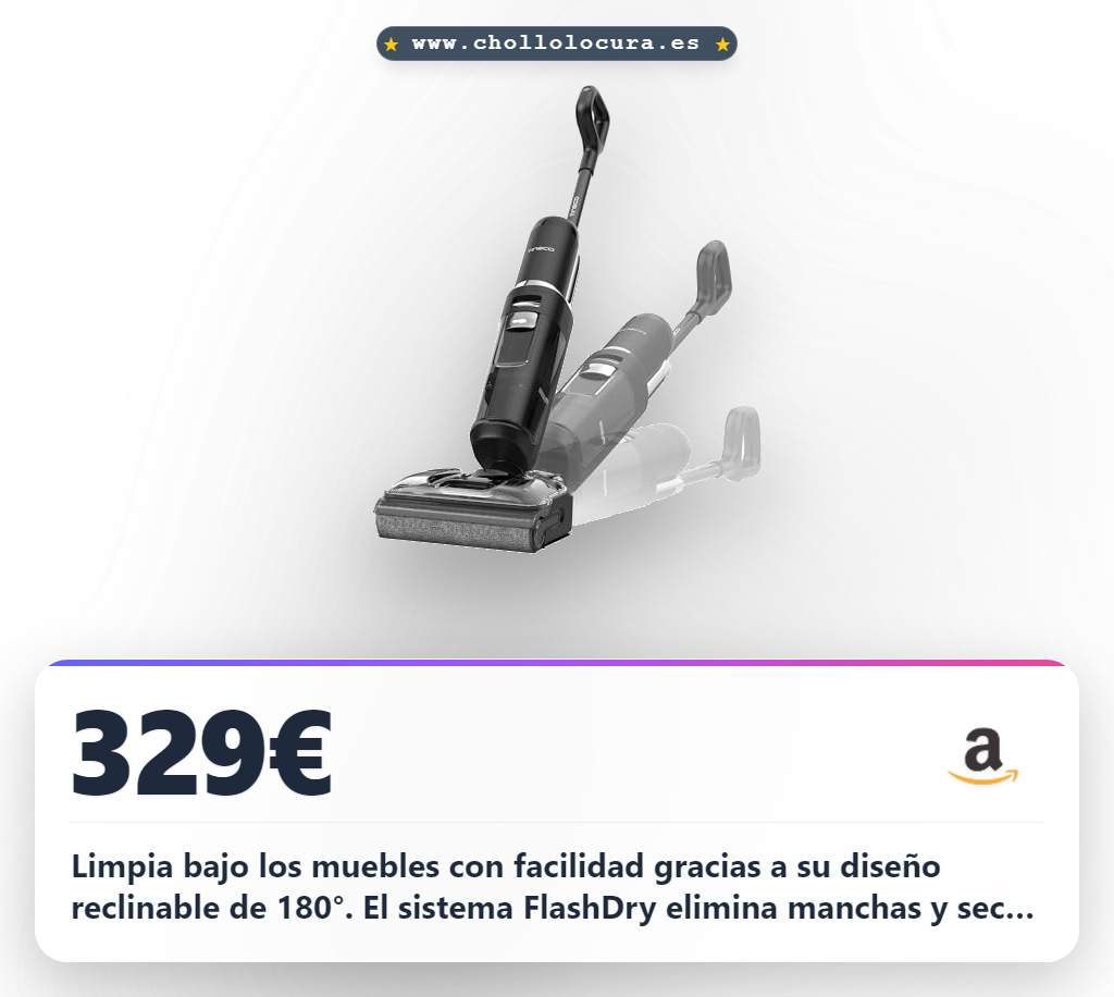 Aprovecha la aspiradora inalámbrica Tineco Floor One S7 Stretch con autolimpieza FlashDry y 50 min de autonomía