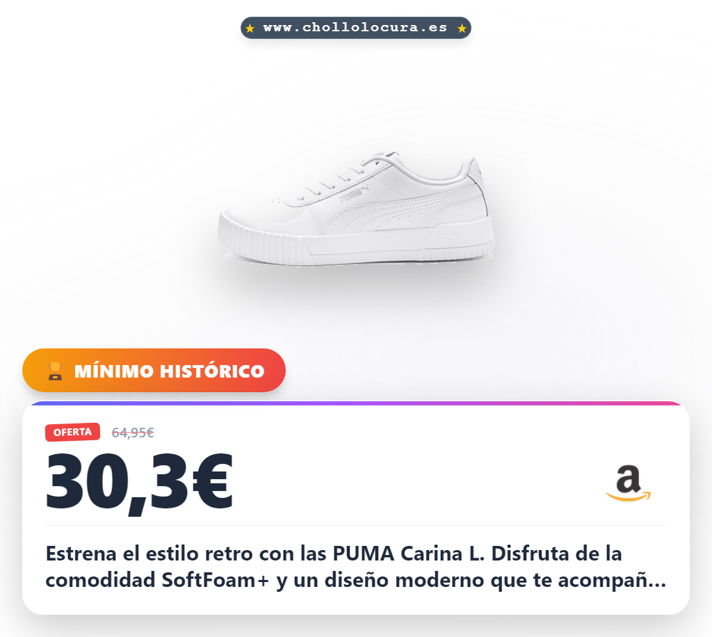 Consigue zapatillas PUMA Carina L retro para mujer con diseño urbano al mejor precio
