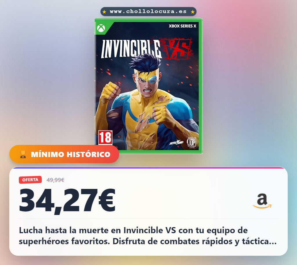 Aprovecha Invincible VS Xbox Series X con arte exclusivo y cartas Keepsake en oferta histórica