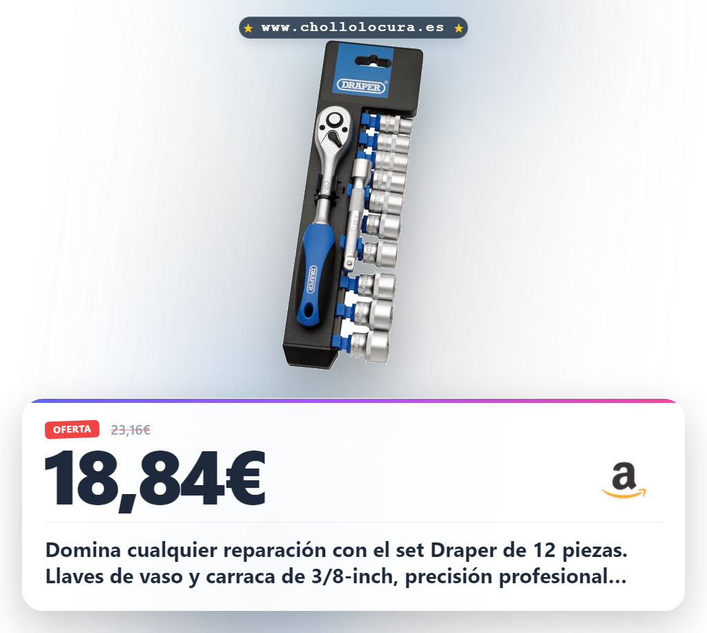 Consigue este Set de llaves de vaso y carraca Draper dd12 m/PR cuadrada 3/8-inch al mejor precio
