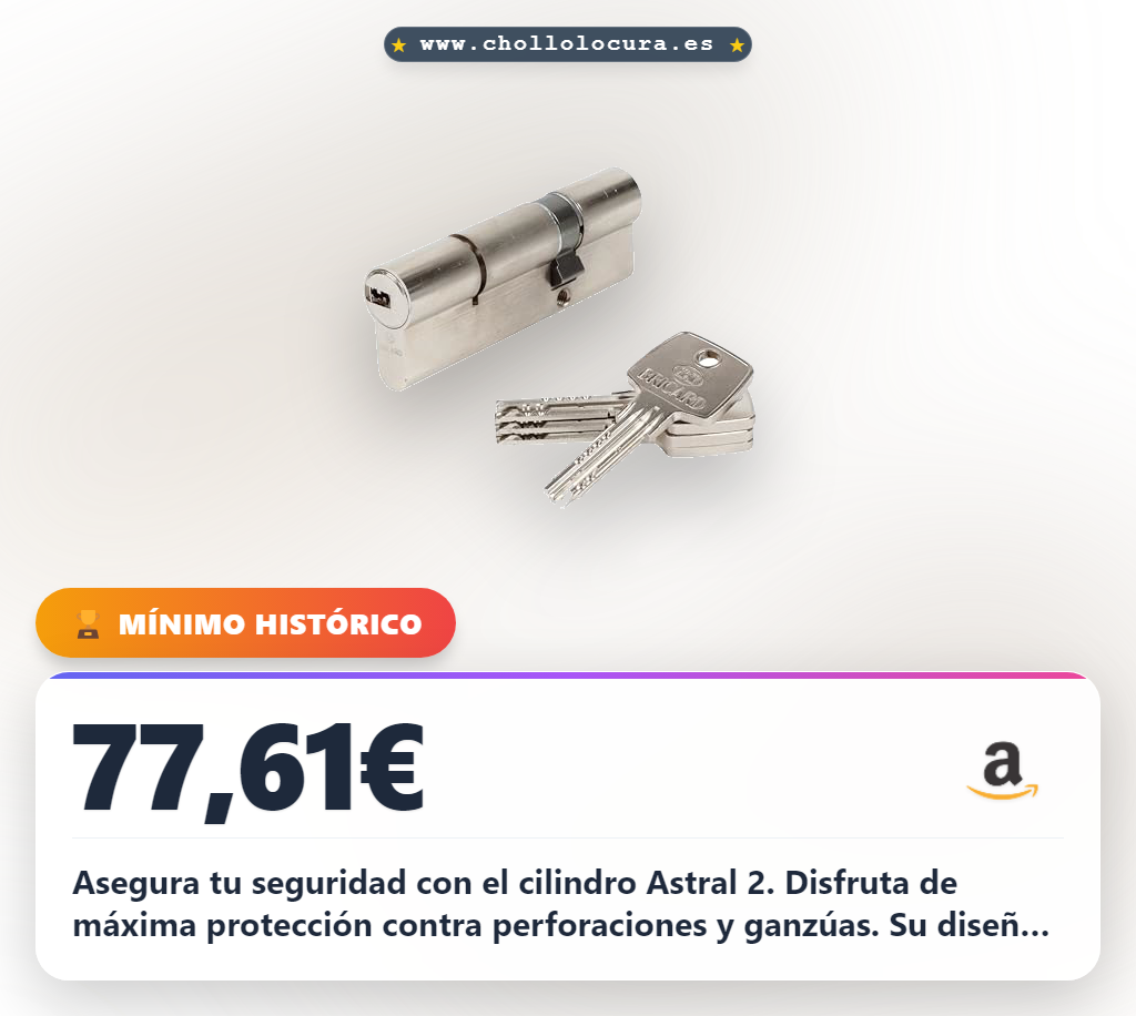 Aprovecha el cilindro Astral 2 de Bricard con 10 pistones y protección contra ganzúa.