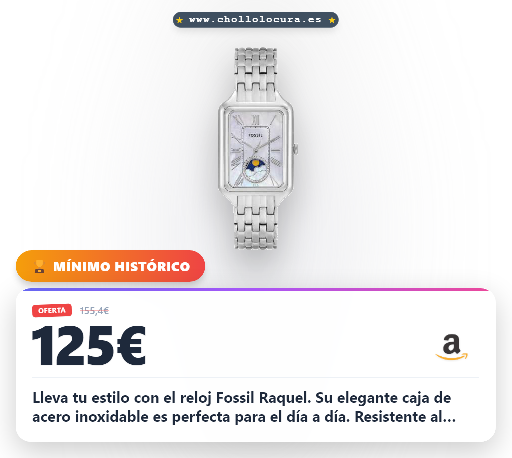 Ahorra en el Fossil Raquel mujer de acero inoxidable 29mm al mejor precio de oferta histórica