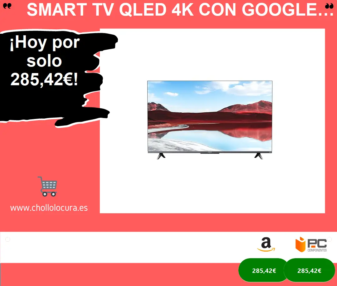 Smart TV QLED 4K con Google TV y Control por Voz
