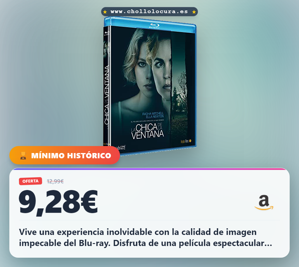 Aprovecha La Chica de la Ventana Blu-ray con calidad de imagen impecable al mejor precio