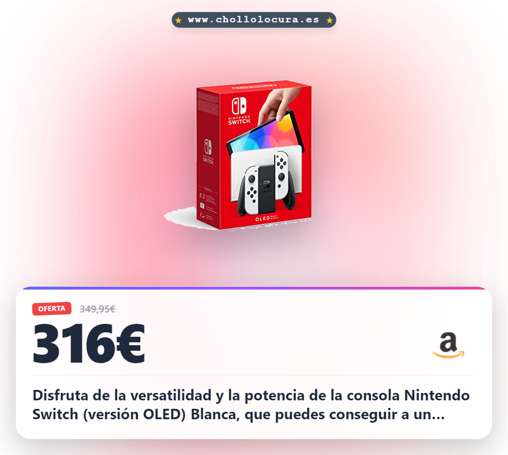 Nintendo Switch (versión OLED) Blanca, la consola híbrida con pantalla OLED de 7 pulgadas