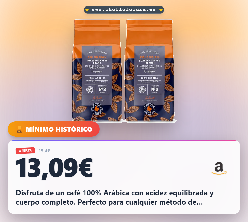 Disfruta café 100% Arábica de Colombia con cuerpo completo y acidez equilibrada en oferta