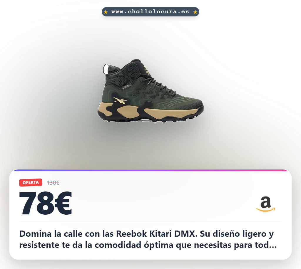 Consigue las zapatillas Reebok Kitari DMX para hombre. Comodidad y diseño ligero al mejor precio