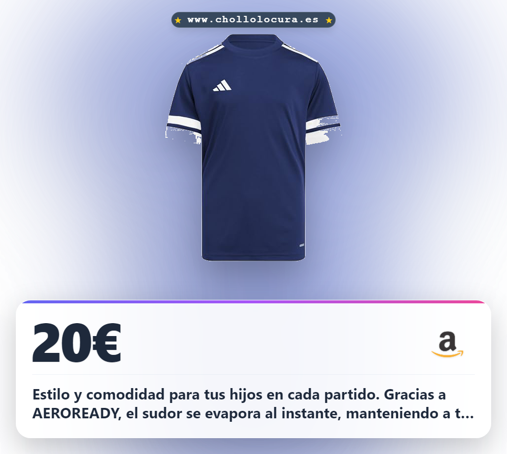 Aprovecha este Jersey adidas Squadra25 para niños de 5-6 años. Encuentra el corte clásico y tecnología AEROREADY en oferta.