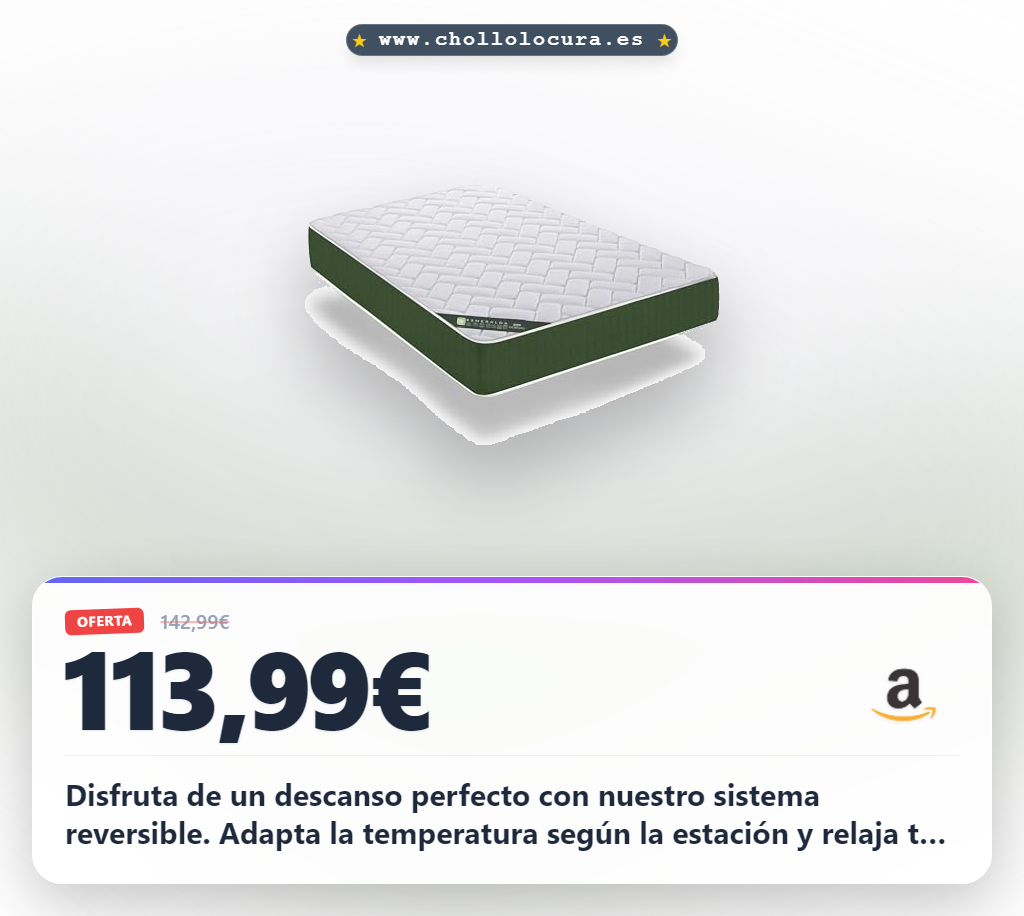 Aprovecha el colchón Dormio Esmeralda con sistema reversible y viscoelástico para un descanso perfecto y saludable
