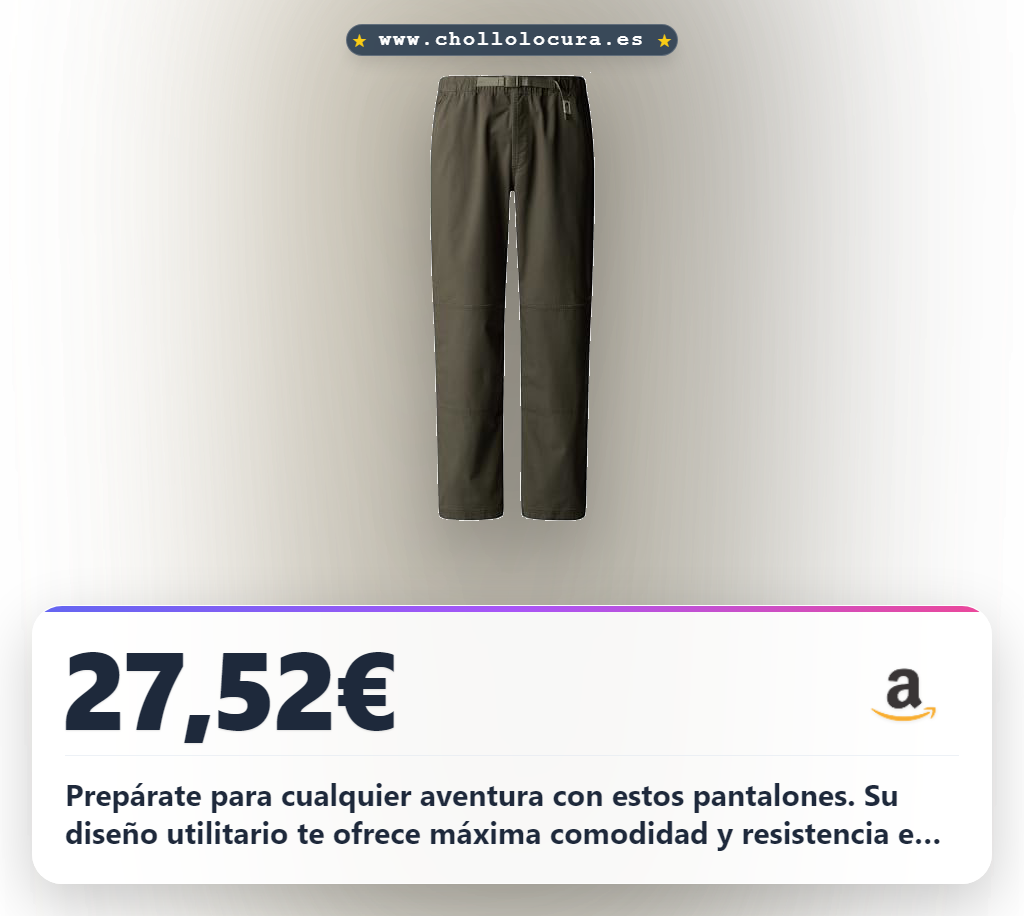 Prepárate para cualquier aventura con estos pantalones. Su diseño utilitario te ofrece máxima comodidad y resistencia en entornos exigentes. Bolsillos funcionales y durabilidad The North Face para que disfrutes al máximo de tu actividad.