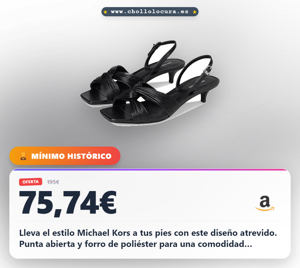 Aprovecha esta sandalia Michael Kors negra con punta abierta y suela de caucho al mejor precio en oferta