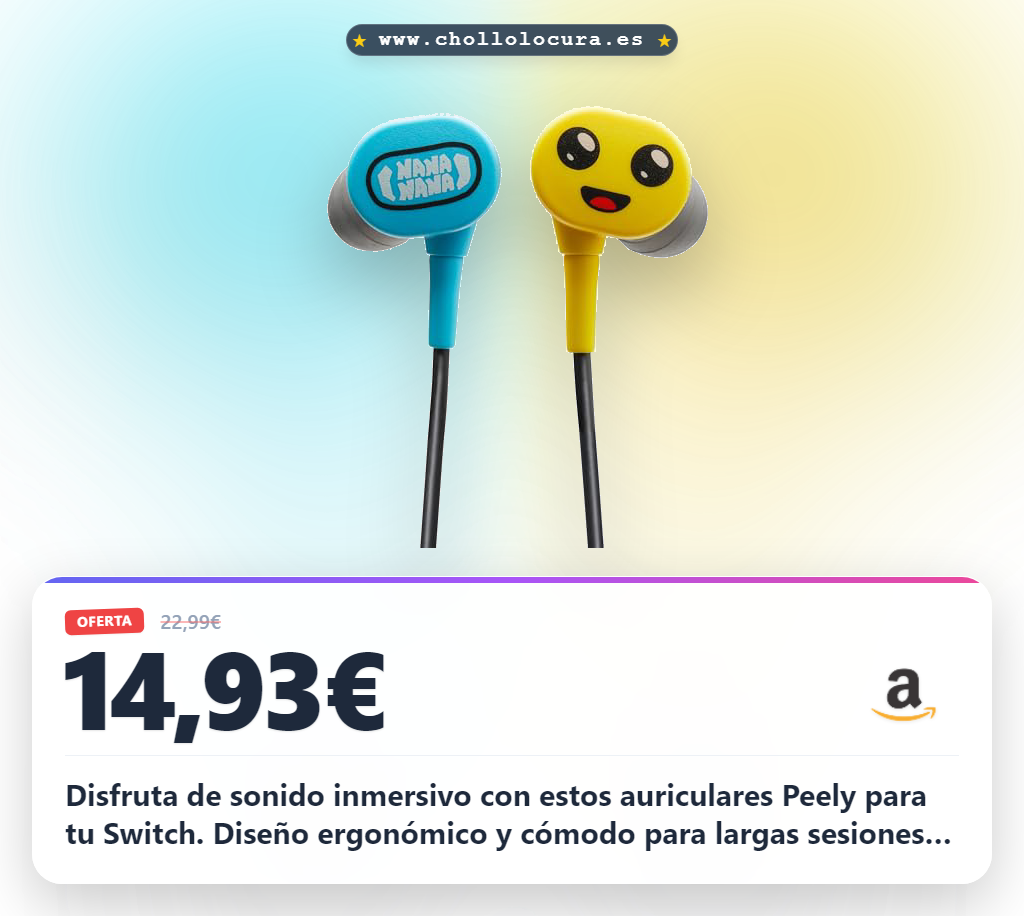 Consigue auriculares con cable para Nintendo Switch Peely con micrófono y organizador de cables al mejor precio