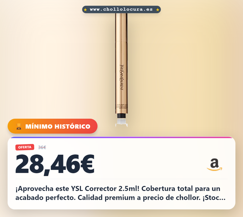 Consigue el corrector Yves Saint Laurent 38710 de 2.5 ml: Diseño elegante y calidad óptima al mejor precio.