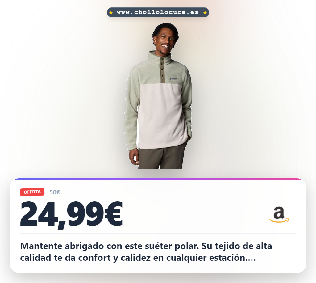 Adquiere el suéter Columbia Steens Mountain Half Snap II con tejido polar y cuello alto a precio de chollo