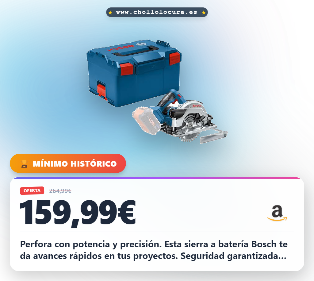 Consigue la sierra circular a batería Bosch Professional GKS 18V-57 G con disco OptilineWOOD al mejor precio