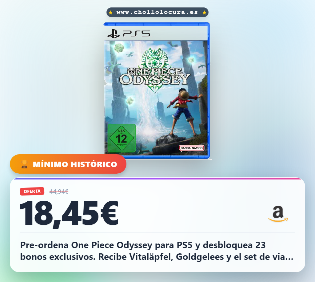 Descubre One Piece Odyssey para PlayStation 5 con set de viaje y 23 bonos exclusivos al mejor precio