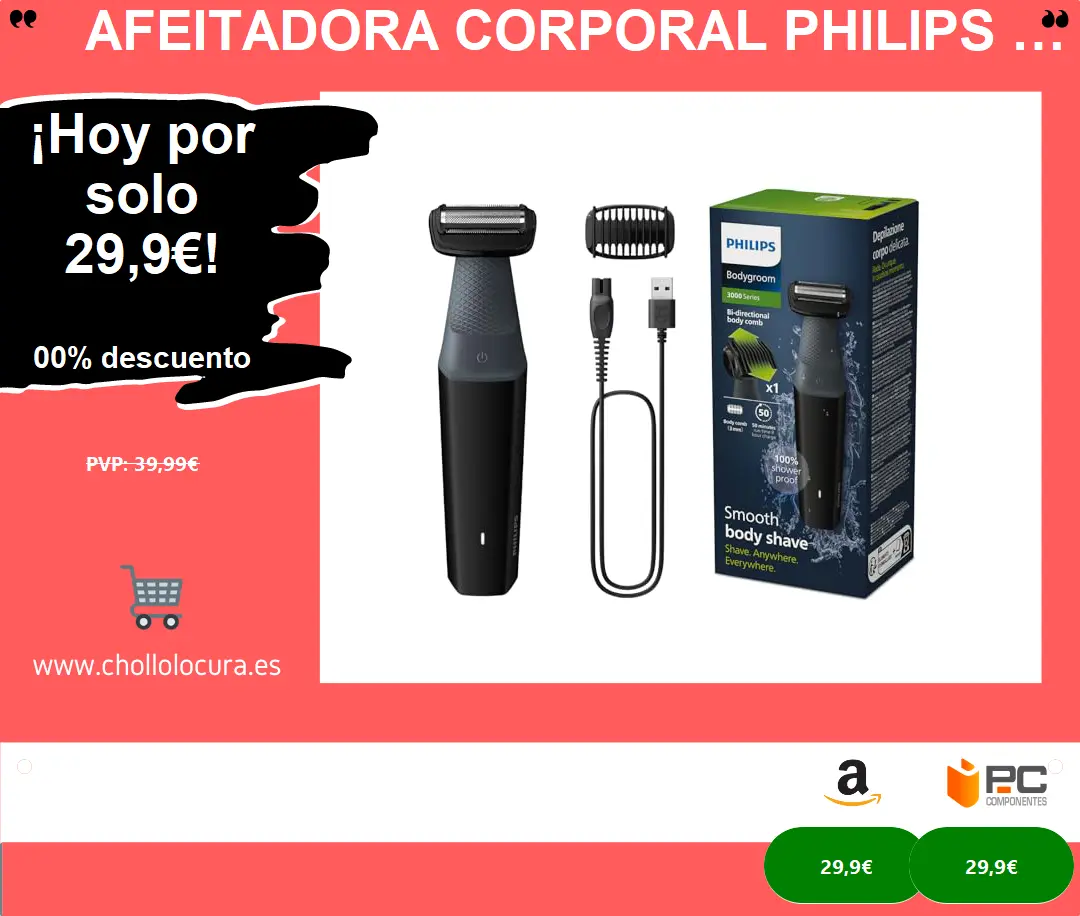 Afeitadora Corporal Philips Serie 3000