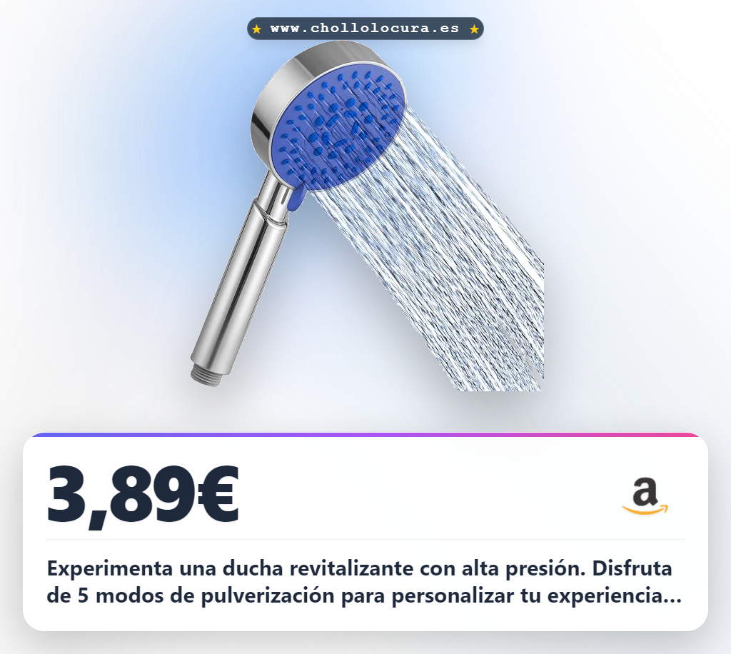 Aprovecha el set completo de alcachofa de ducha antical con 5 modos a precio de chollo