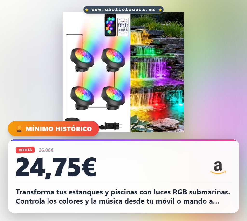 Disfruta luces LED submarinas RGB con Bluetooth para estanque y piscina al mejor precio
