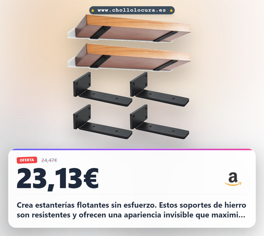 Aprovecha soportes de estantería flotante industriales resistentes para pared con capacidad de carga 70 Kg al mejor precio