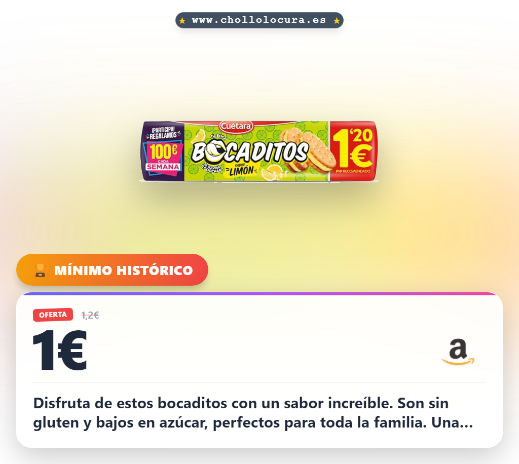 Aprovecha los Bocaditos Limón sin gluten y 40% menos azúcar para toda la familia en oferta