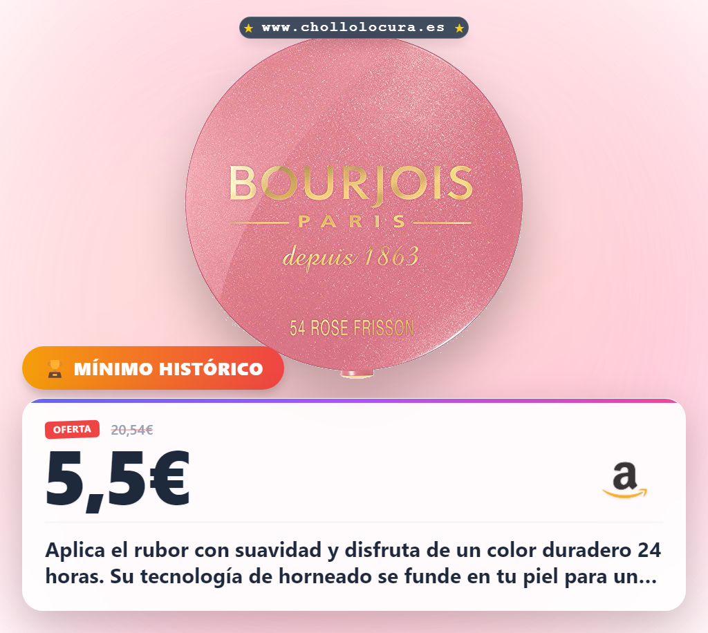 Aprovecha el rubor Bourjois Little Round Blusher 54 Rose Frisson con acabado duradero y suave