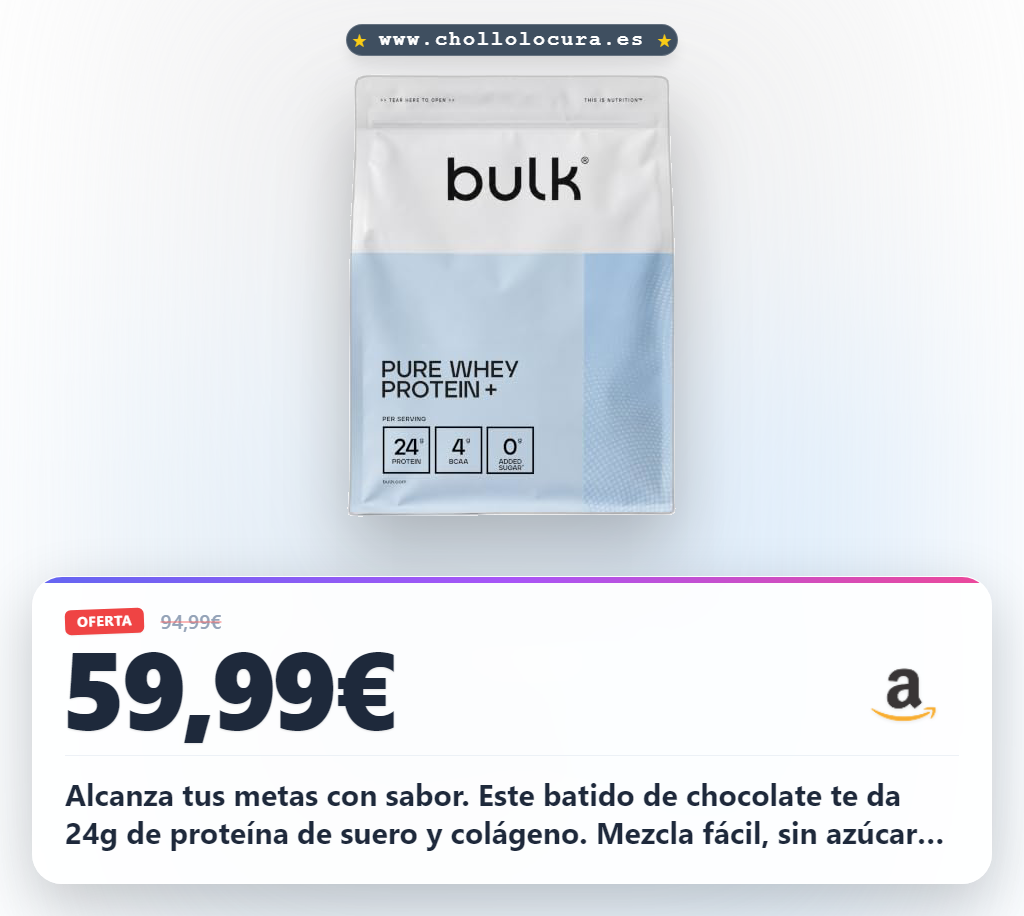 Adquiere Proteína Whey Chocolate 2kg con 24g de proteína y colágeno al mejor precio en oferta