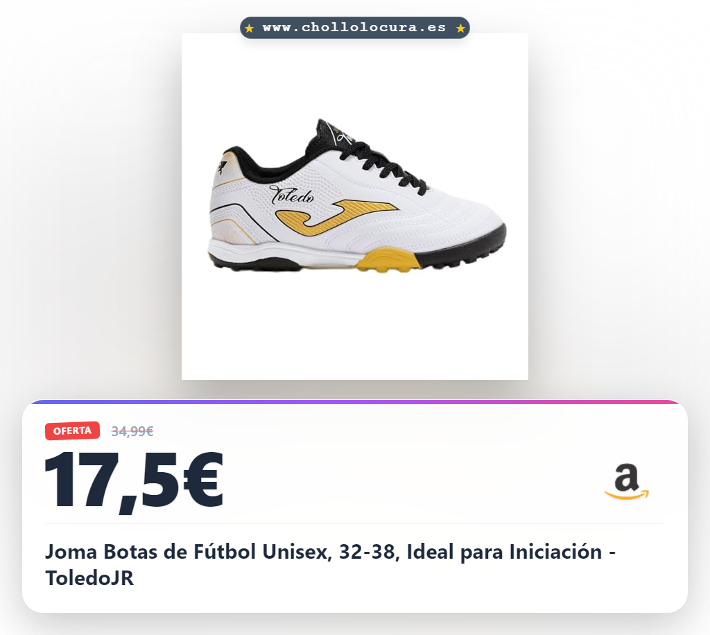 Joma Botas de Fútbol Unisex, 32-38, Ideal para Iniciación - ToledoJR