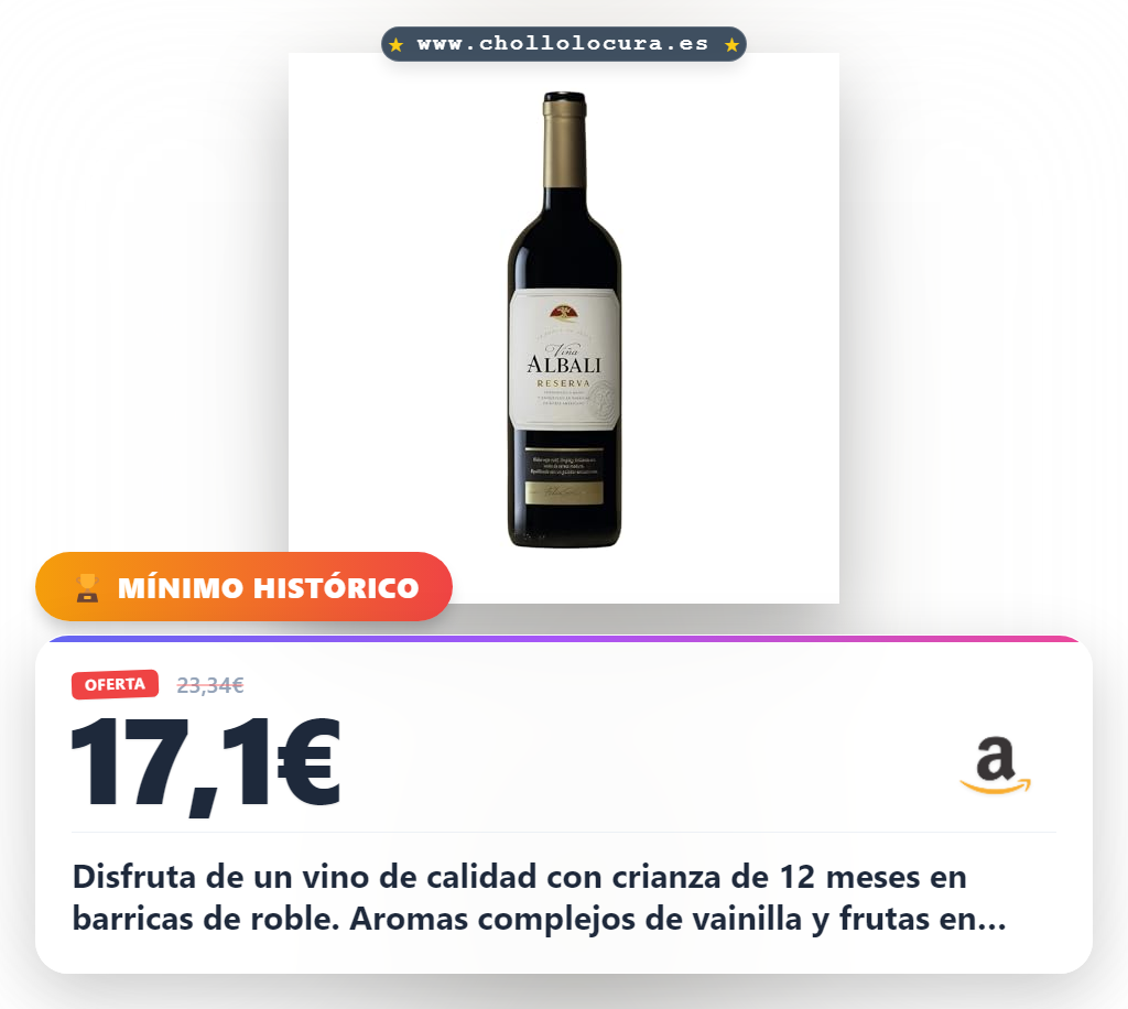 Viña Albali Reserva D.O. Valdepeñas - Paquete de 6 x 750 ml - Total: 4500 ml