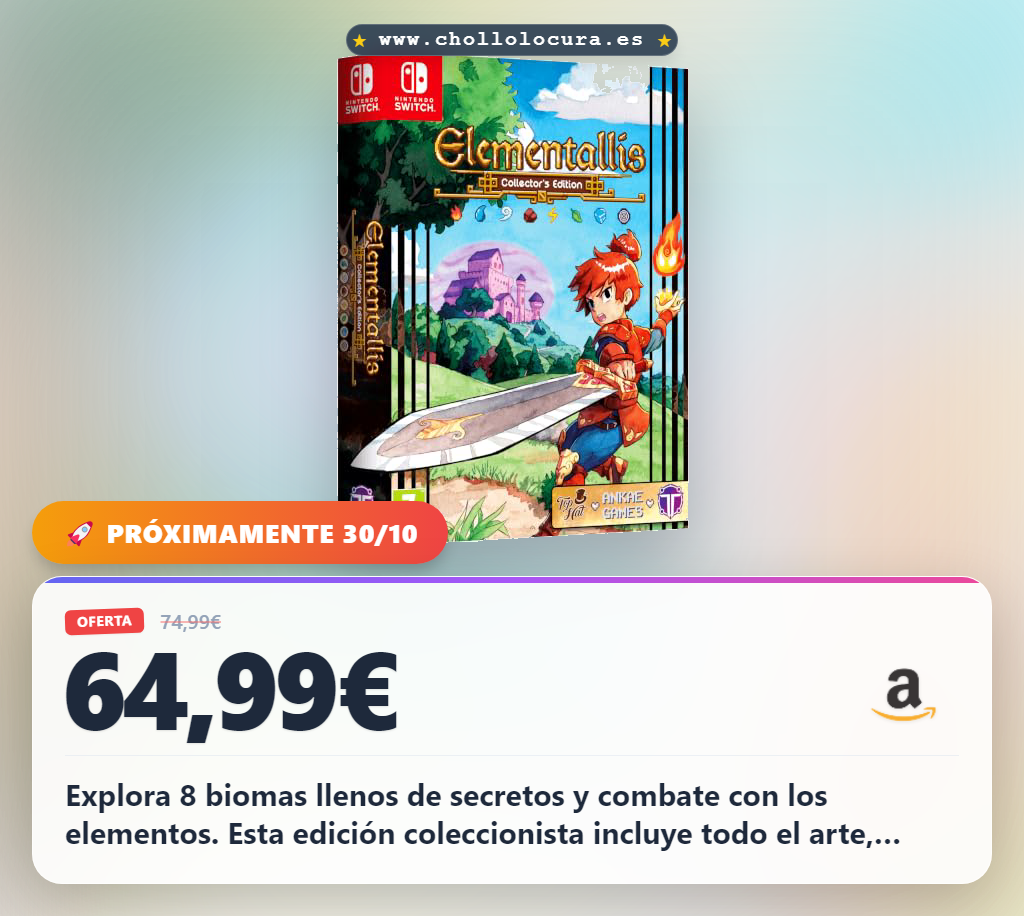 Aprovecha la edición coleccionista Elementallis para Nintendo Switch con Artbook y banda sonora en oferta histórica