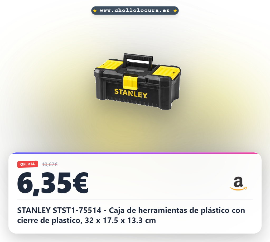 STANLEY STST1-75514 - Caja de herramientas de plástico con cierre de plastico, 32 x 17.5 x 13.3 cm