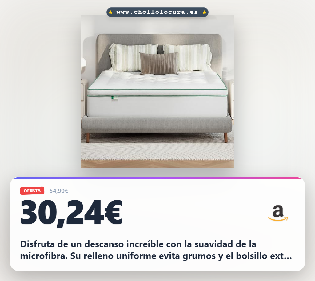 Aprovecha el Topper de microfibra 160x200 cm super suave con Baffle Box para un descanso placentero