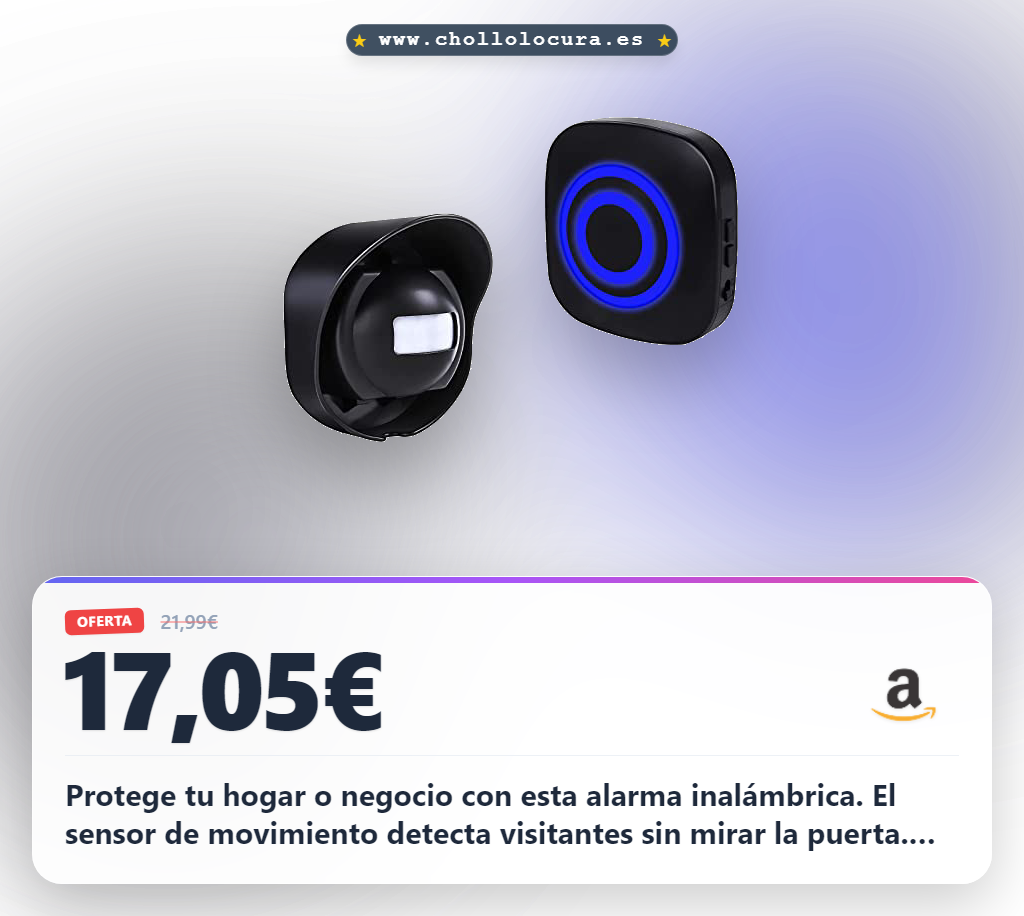 Aprovecha la alarma de seguridad inalámbrica HommyFine con sensor PIR y timbre para la puerta.