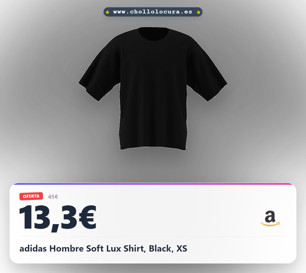 adidas Hombre Soft Lux Shirt, Black, XS