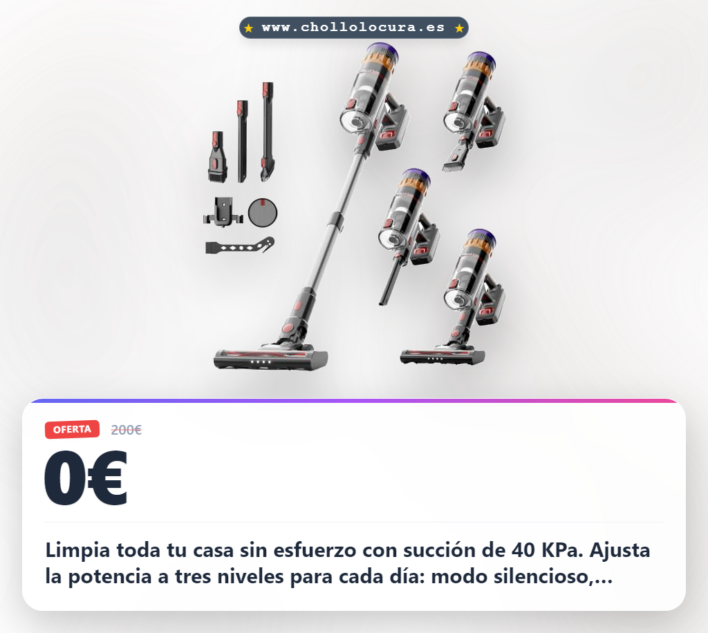 Aprovecha el aspirador Lefant V1 sin cable con succión de 40 KPa y 3 velocidades en oferta
