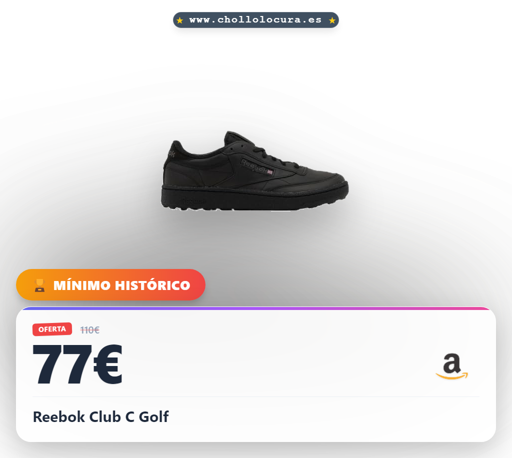 Descubre las zapatillas Reebok Club C Golf en oferta: el chollo que esperabas a precio imbatible.