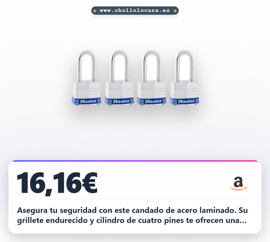 Consigue el candado Master Lock 3QLF con llave y grillete de 1-1/2" para puertas y vallas en oferta