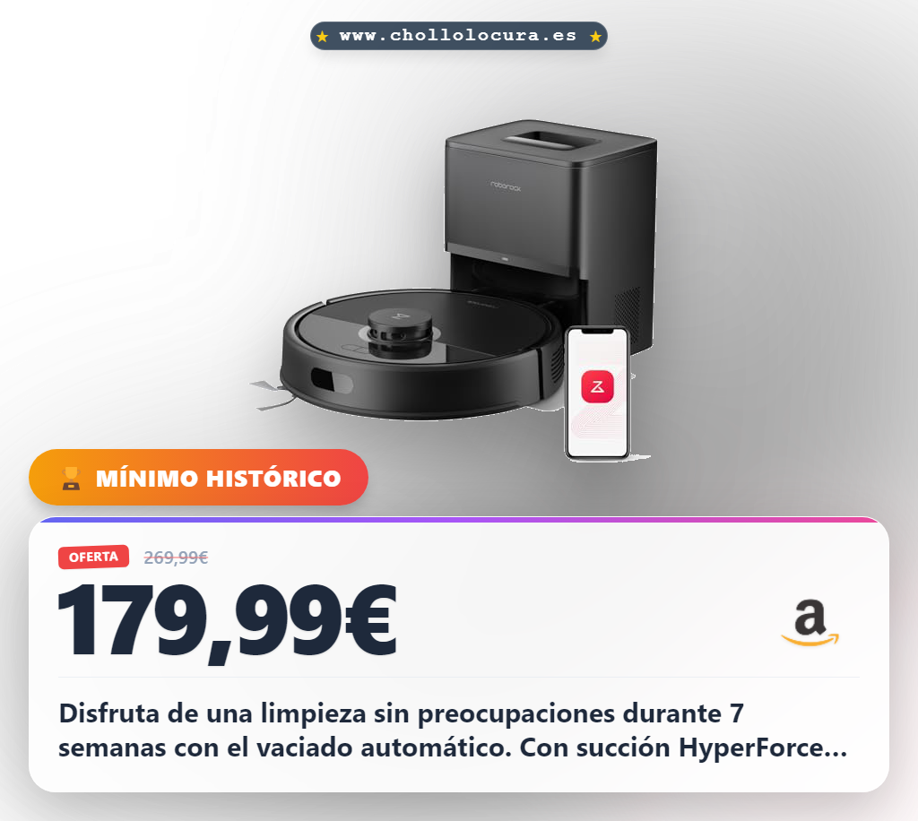 Aprovecha el robot aspirador y fregador Roborock Q7 L5+ con 7 semanas de autovaciado y succión HyperForce 8000 Pa