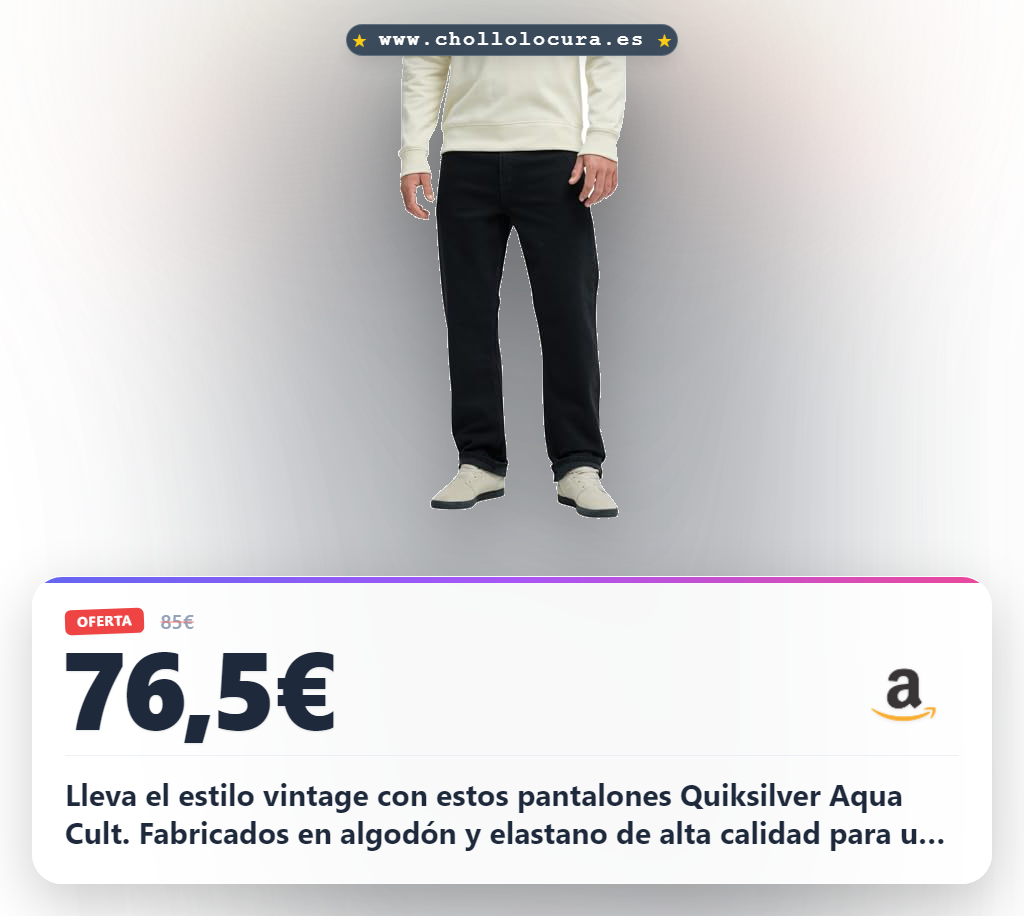 Consigue los pantalones Quiksilver Aqua Cult Denim para Hombre en oferta histórica