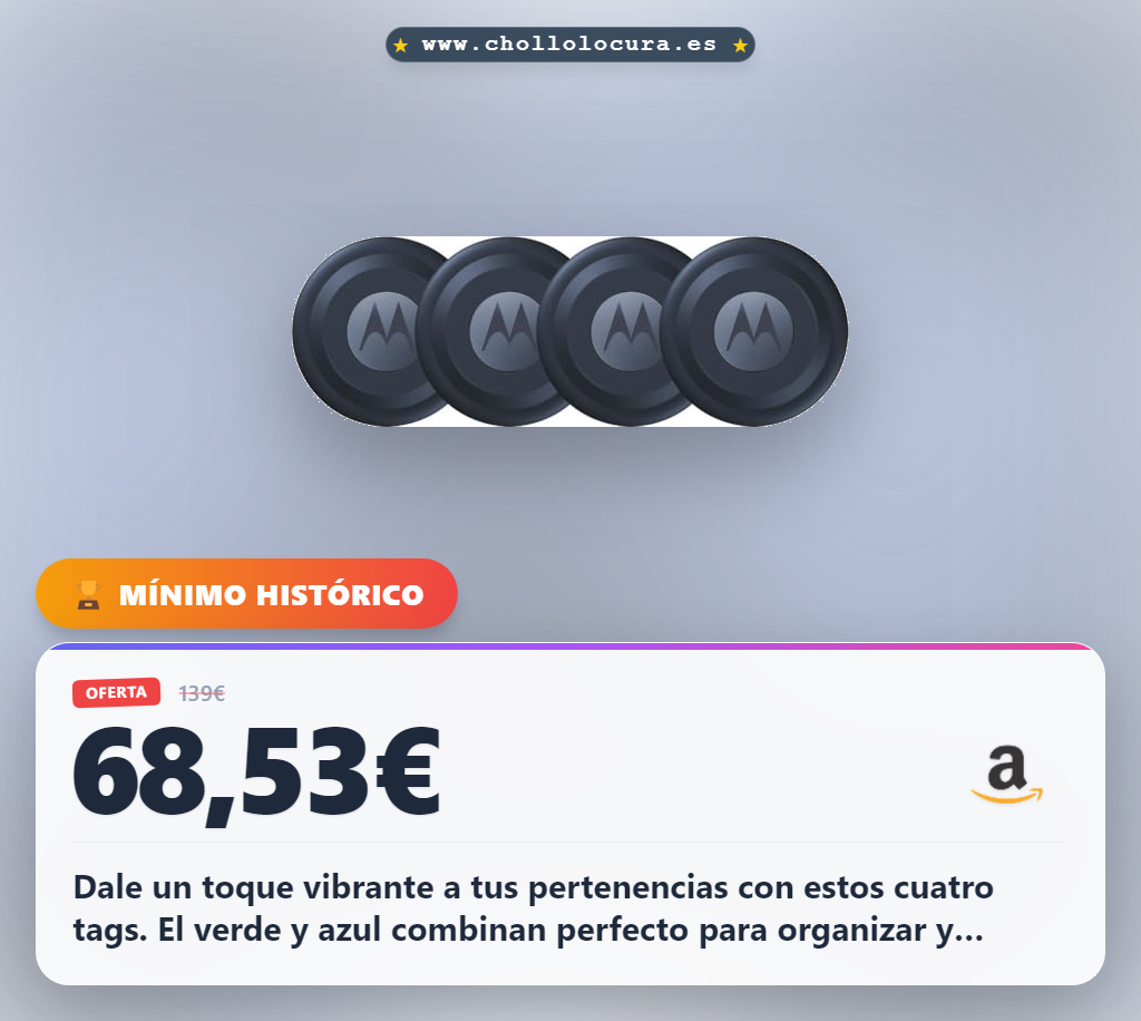 Aprovecha el pack Motorola Pack 4 con etiquetas verde y azul al mejor precio de oferta