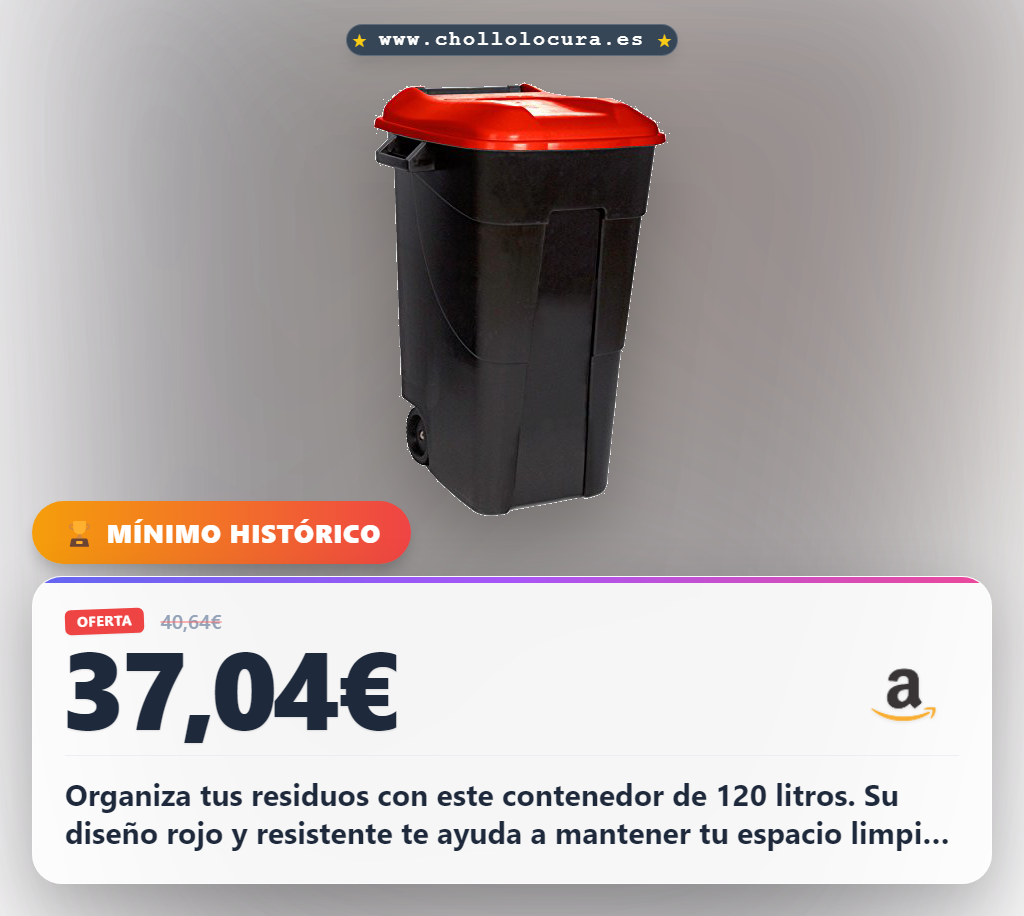 Aprovecha el Contenedor de residuos EcoTayg 120 l rojo y resistente para tu hogar al mejor precio